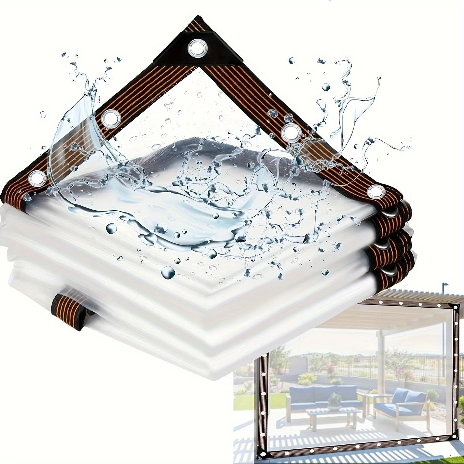 Clear Waterproof Tarp With Grommets