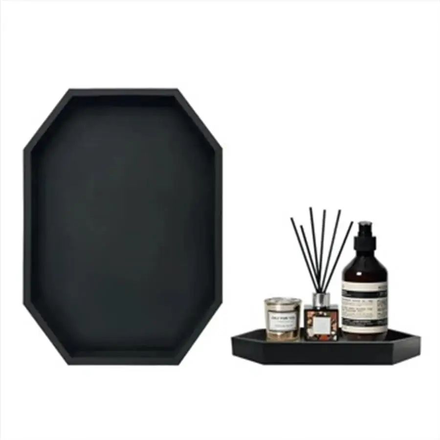 Octagonal Silicone Decorative Tray Non-Slip Organizer for Kitchen, Bathroom & Living Room Storage