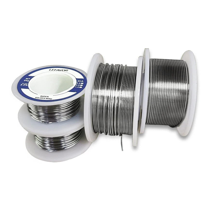 Premium Solder Wire Roll, 0.8mm & 1.0mm Tin Lead Rosin Core Soldering Wire with 2.0% No Clean Flux