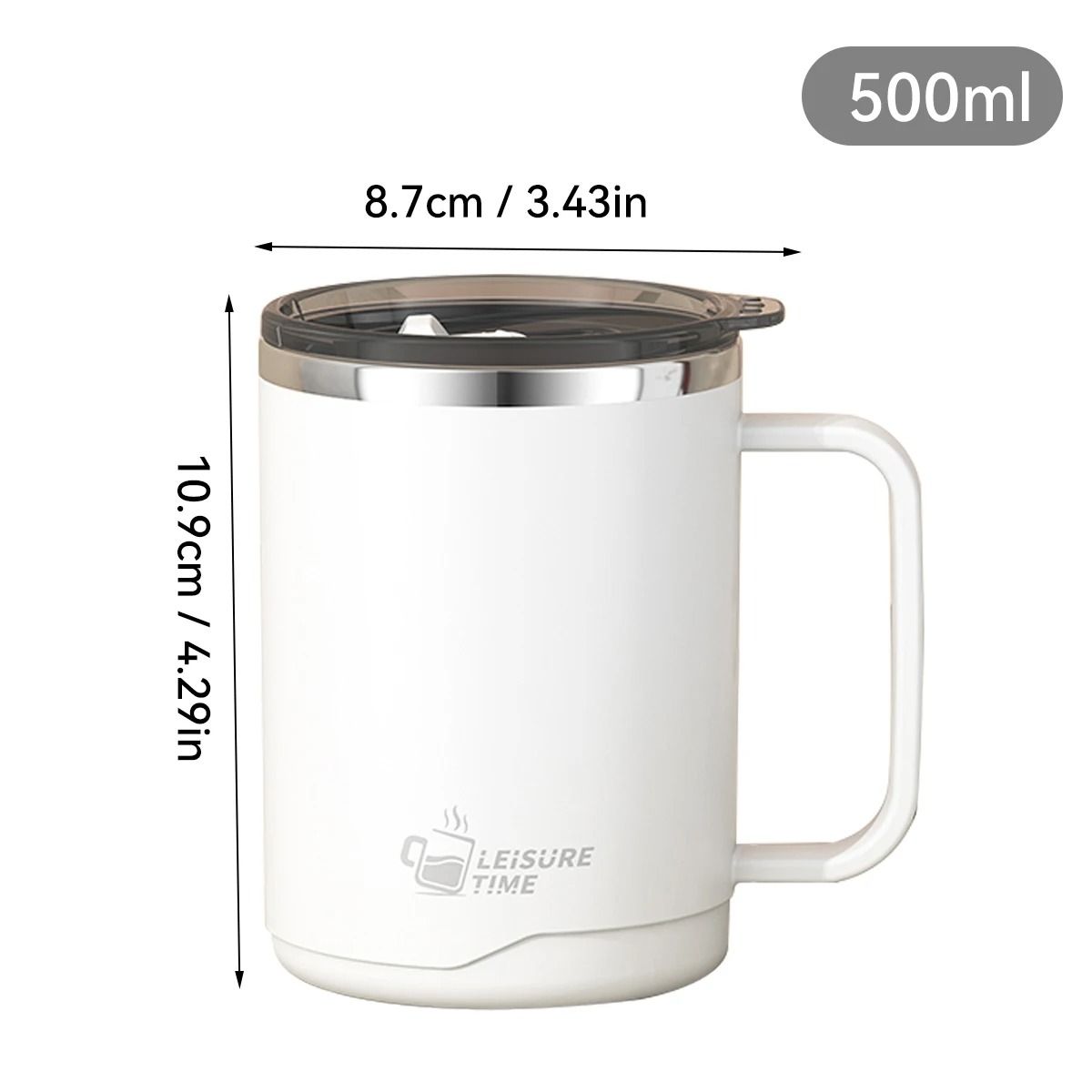 Insulated Stainless Steel Coffee Mug Double Wall Large Capacity Travel Cup