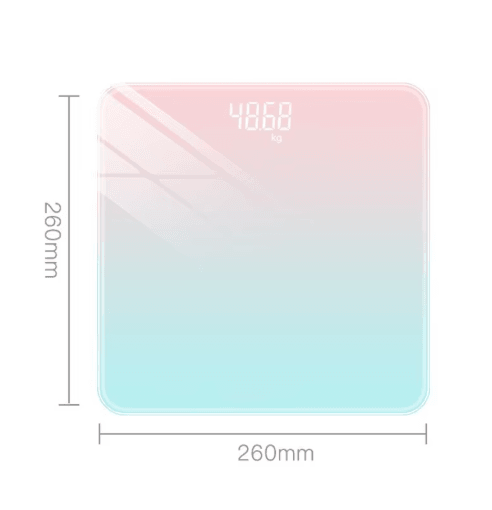 Gradient Glass Digital Weight Scale with Intelligent LCD Display