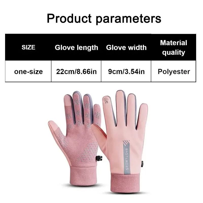 Women Autumn Winter Waterproof Anti Slip Cycling Gloves