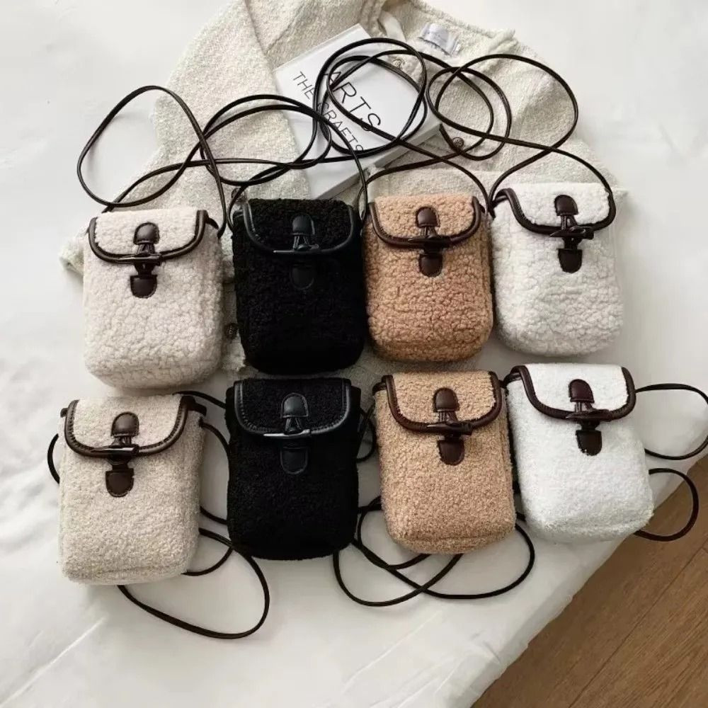 Plush Lambswool Mini Phone Handbag