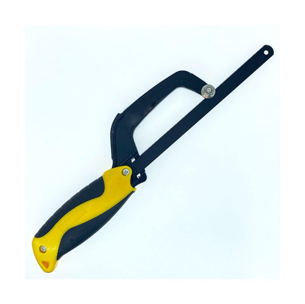 Heavy Duty Mini Hacksaw Compact Hand Saw with Flexible Frame & Bi-Metal Blade for Metal Cutting