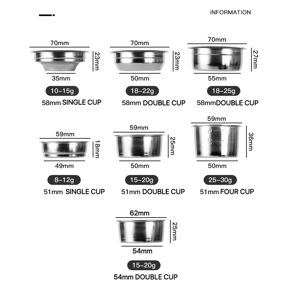 Universal Coffee Powder Bowl, Stainless Steel Coffee Filter Basket, Bottomless Coffee Bowl with Handle