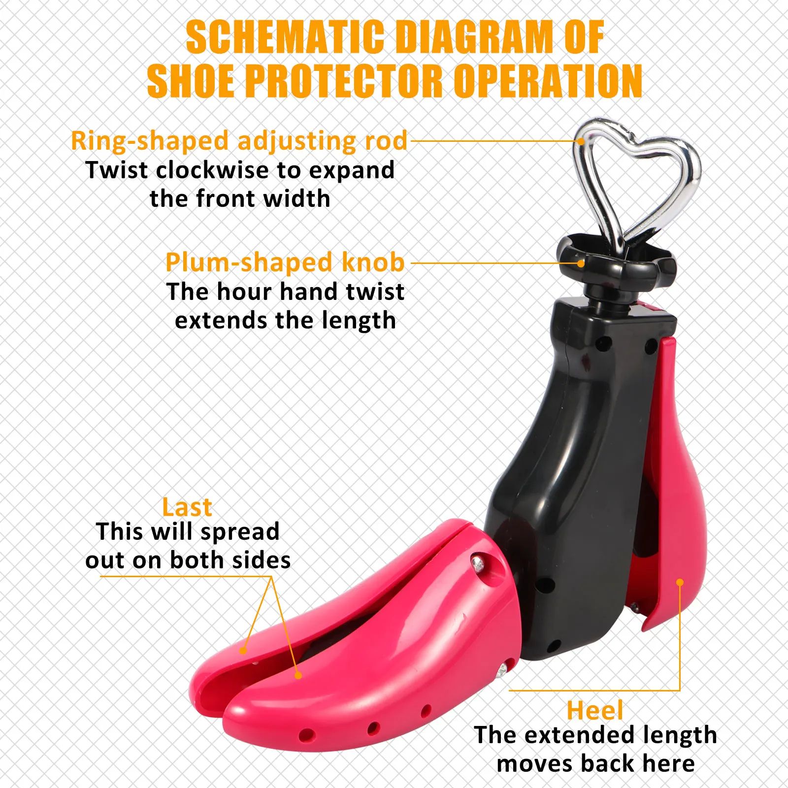 Universal Adjustable Shoe Stretcher and Boot Widener with Steel Shaft