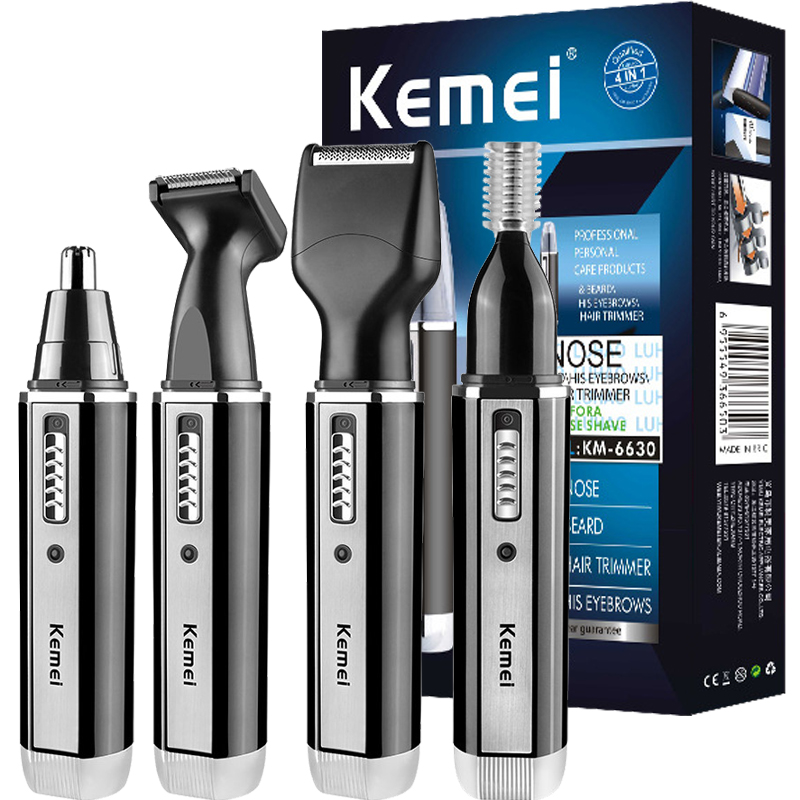 Rechargeable Nose & Ear Trimmer for Men Multi Head Beard & Nose Hair Removal Grooming Kit