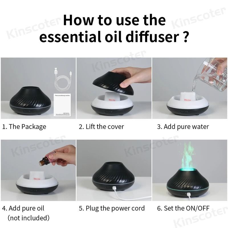 Kinscoter Volcanic Aroma Diffuser USB Lamp 130ml