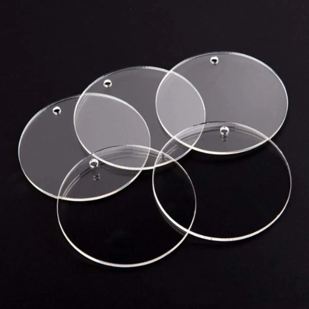 Clear Round Acrylic Ornament Blanks – Transparent Acrylic Circle Discs for Vinyl, Engraving, and DIY Christmas Decor