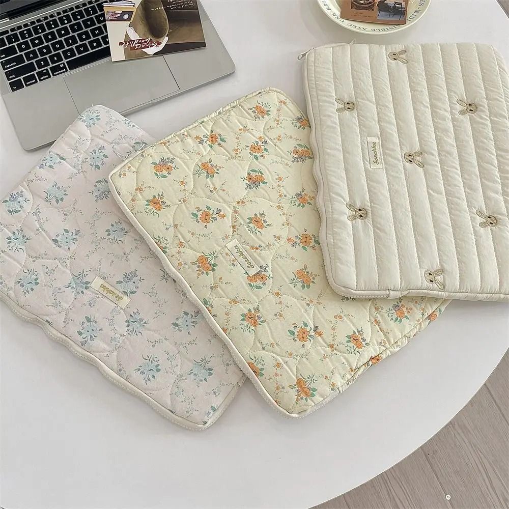 Fashion Laptop Sleeve Case with Bowknot and Floral Design Ultra Thin Protective Pouch