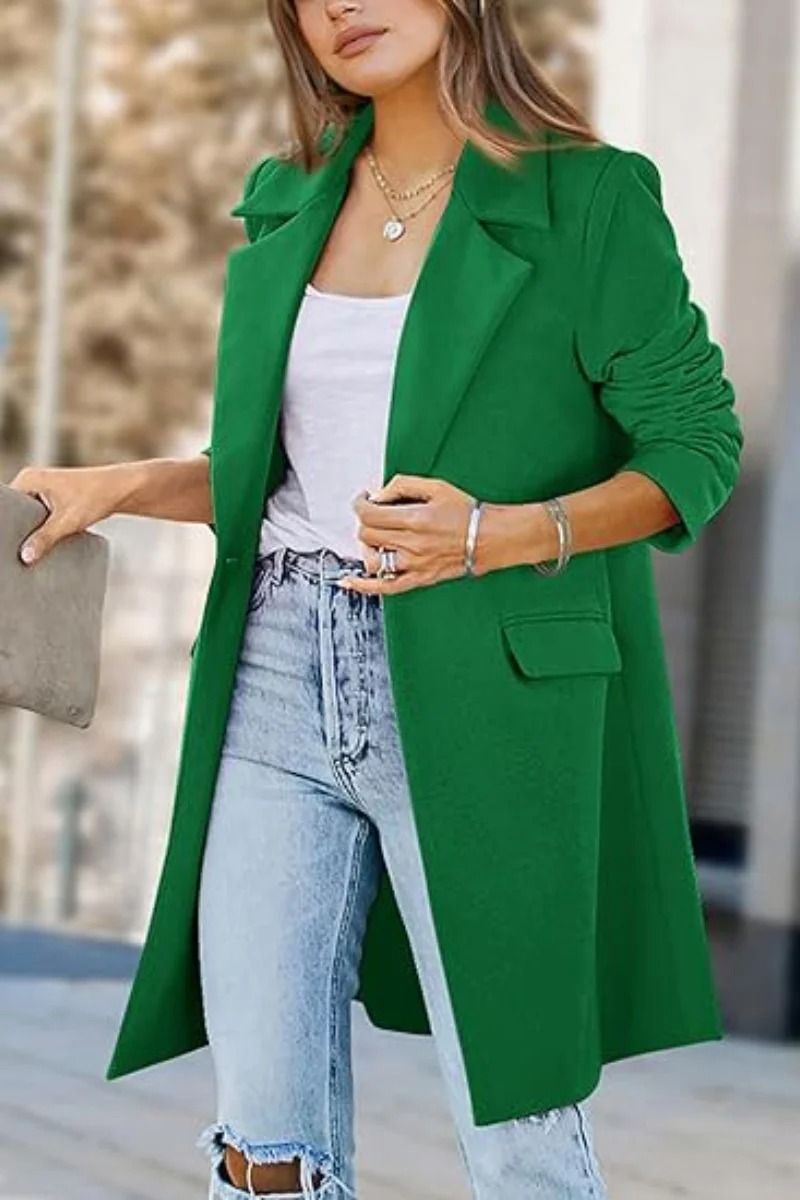 Elegant Double-Breasted Winter Wool Blend Coat