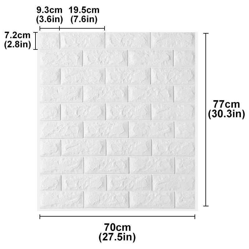 3D Brick Wall Sticker Panels Self Adhesive Foam Wallpaper 27.56x30.31in DIY Home Decor Set