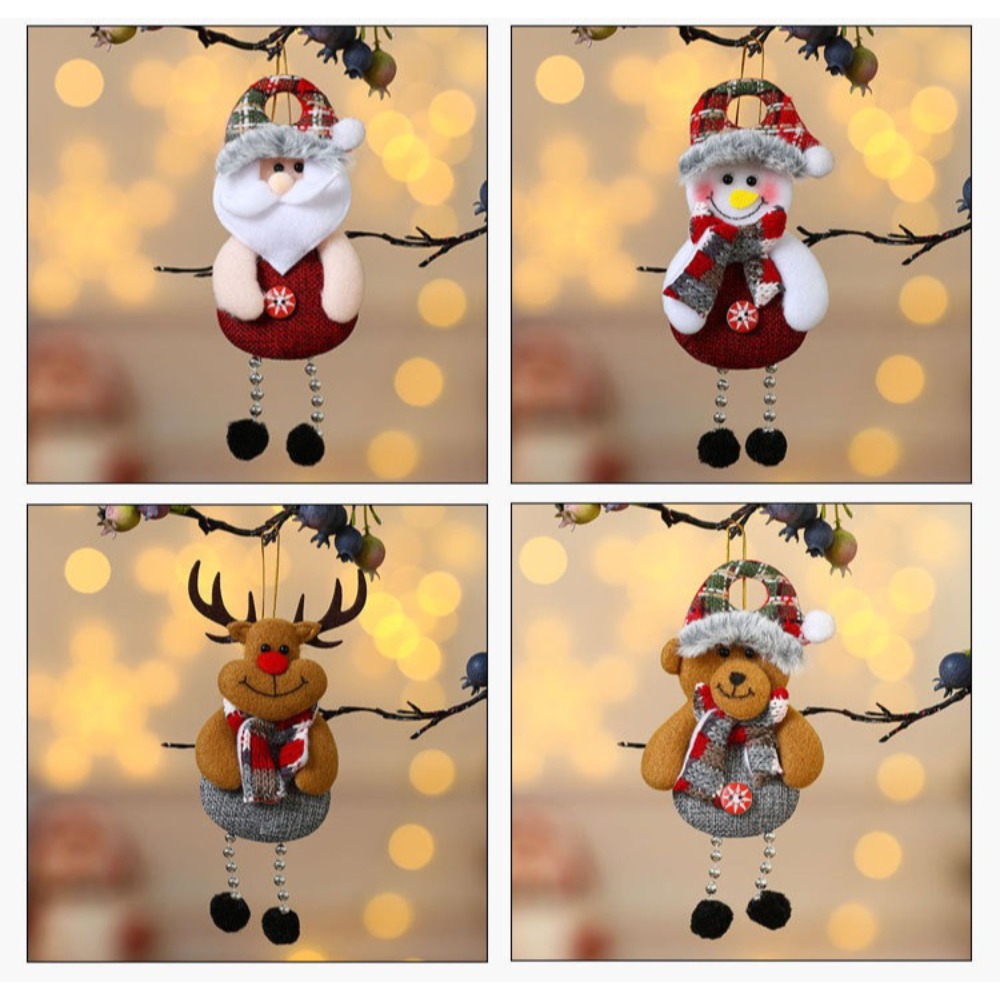 Deer Christmas Tree Decorations, Snowman, Santa Claus Gifts, Xmas Ornaments, Cute Christmas Decor for New Year Party