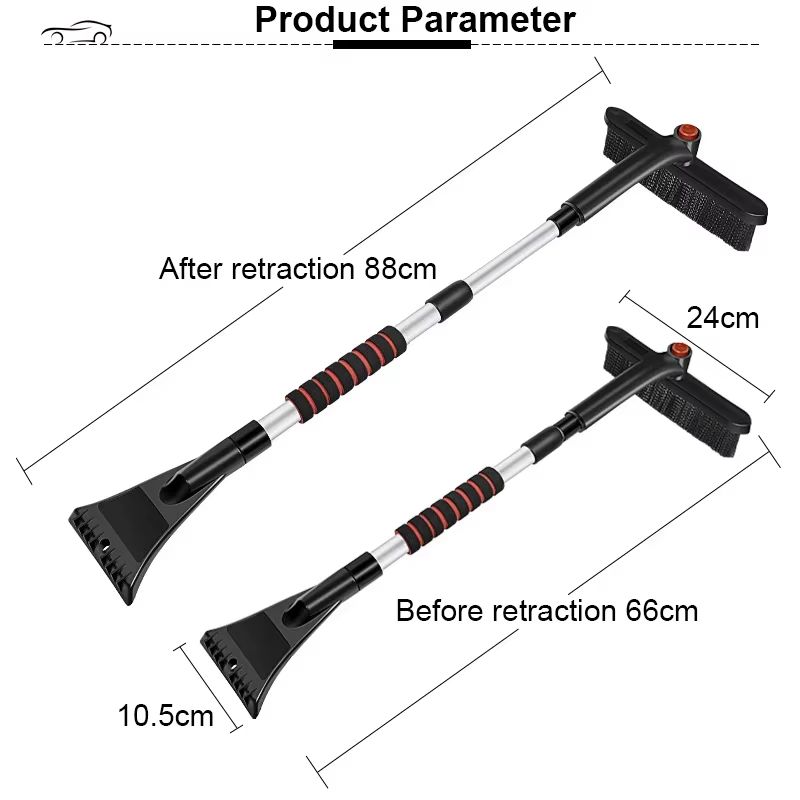 Extendable Car Snow Shovel Ice Scraper and Windshield Cleaning Brush Snow Removal Tool