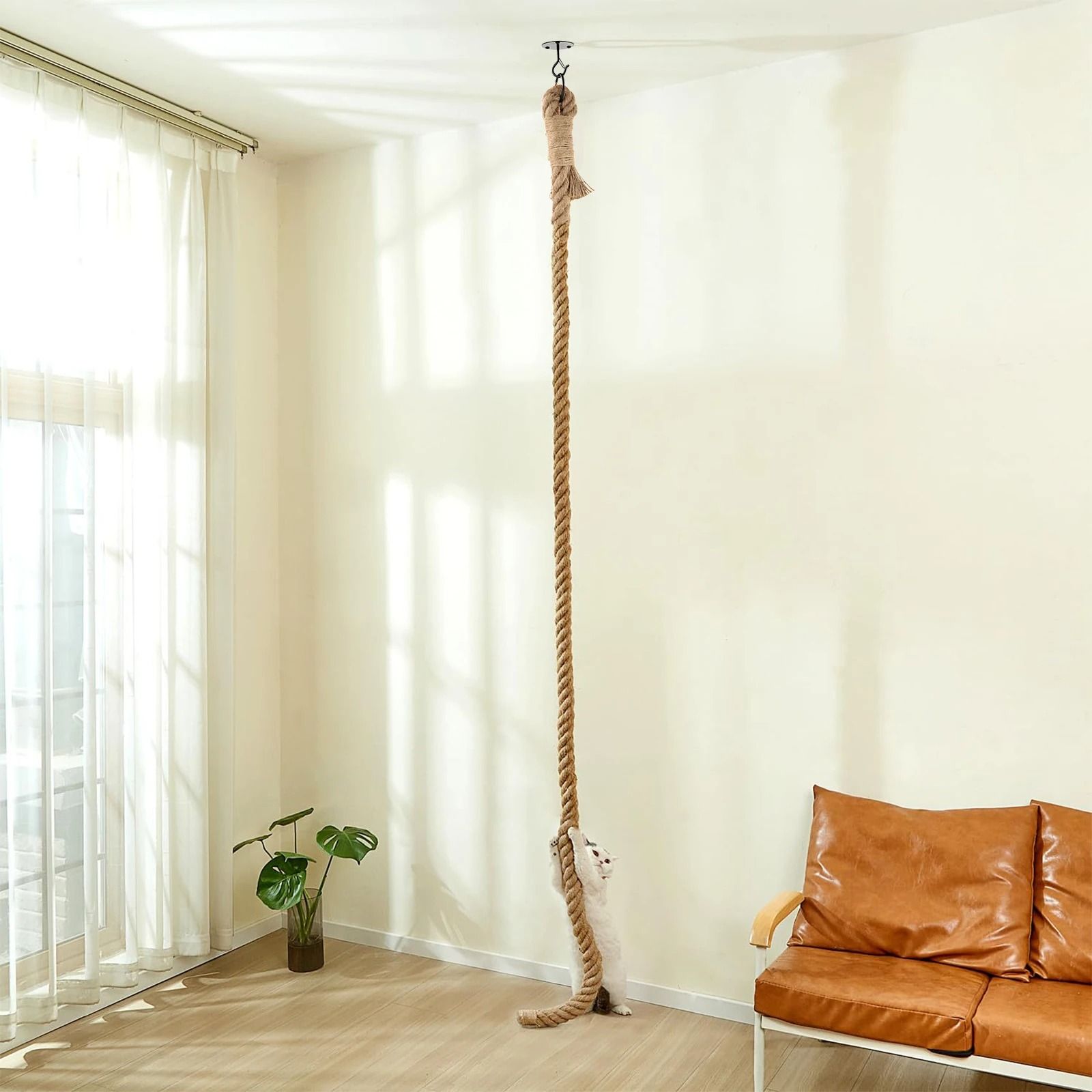 Cat Sisal Climbing Rope Scratching Toy for Indoor Play and Exercise