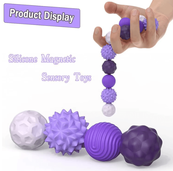 MagnaCalm Magnetic Silicone Sensory Balls Fidget Toy for Stress Relief