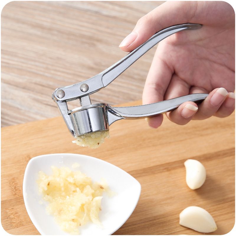 Stainless Steel Garlic Press Crusher - Manual Kitchen Tool