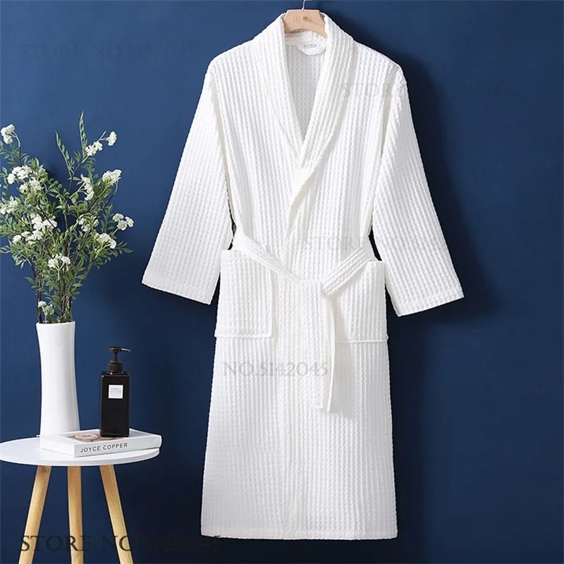 100% Cotton Couple Waffle Robe – Professional Kimono Bathrobe & Casual Summer Loungewear