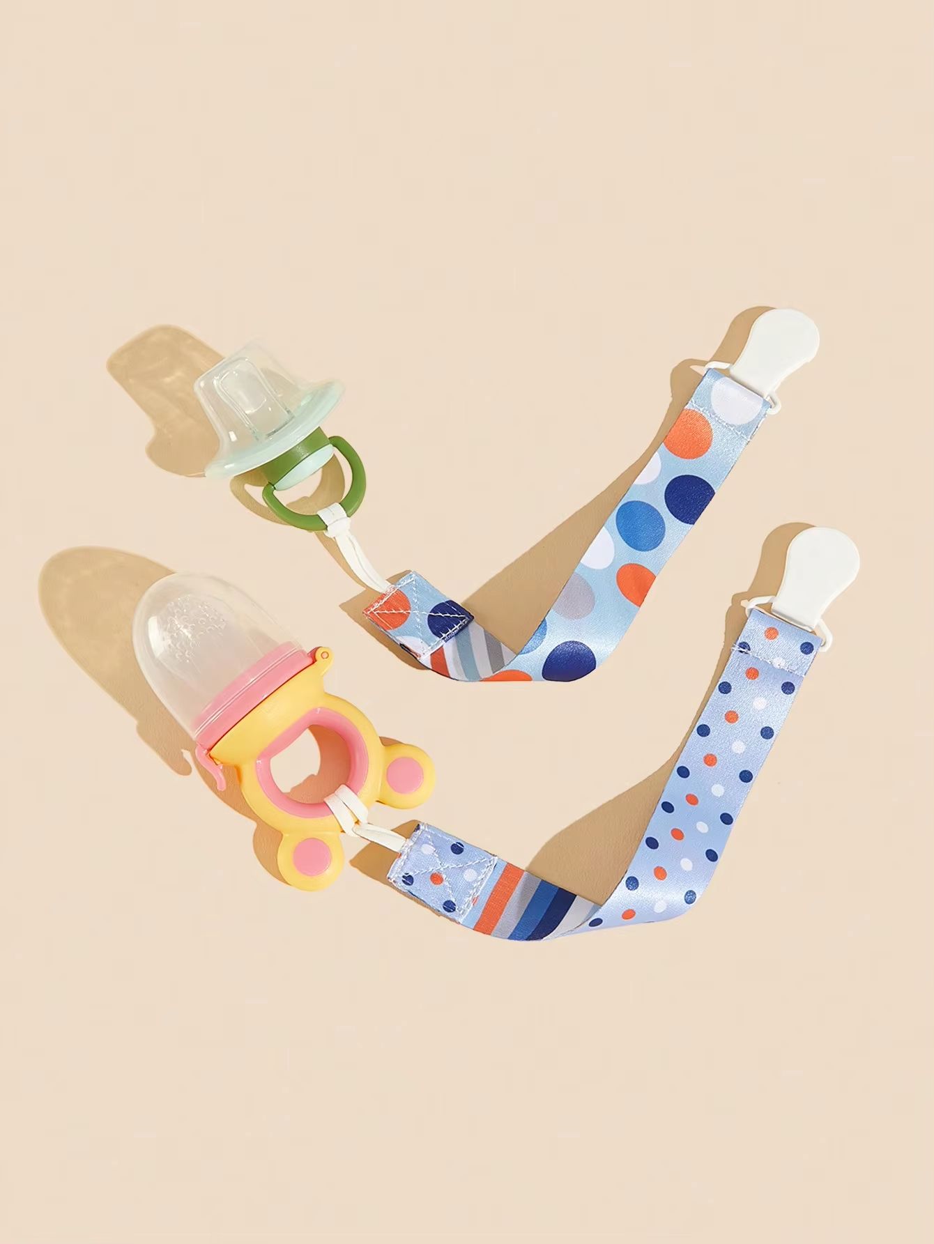 Universal Baby Pacifier Clips & Soother Chain Holders with Secure Plastic Clasps (1/4 PCS)