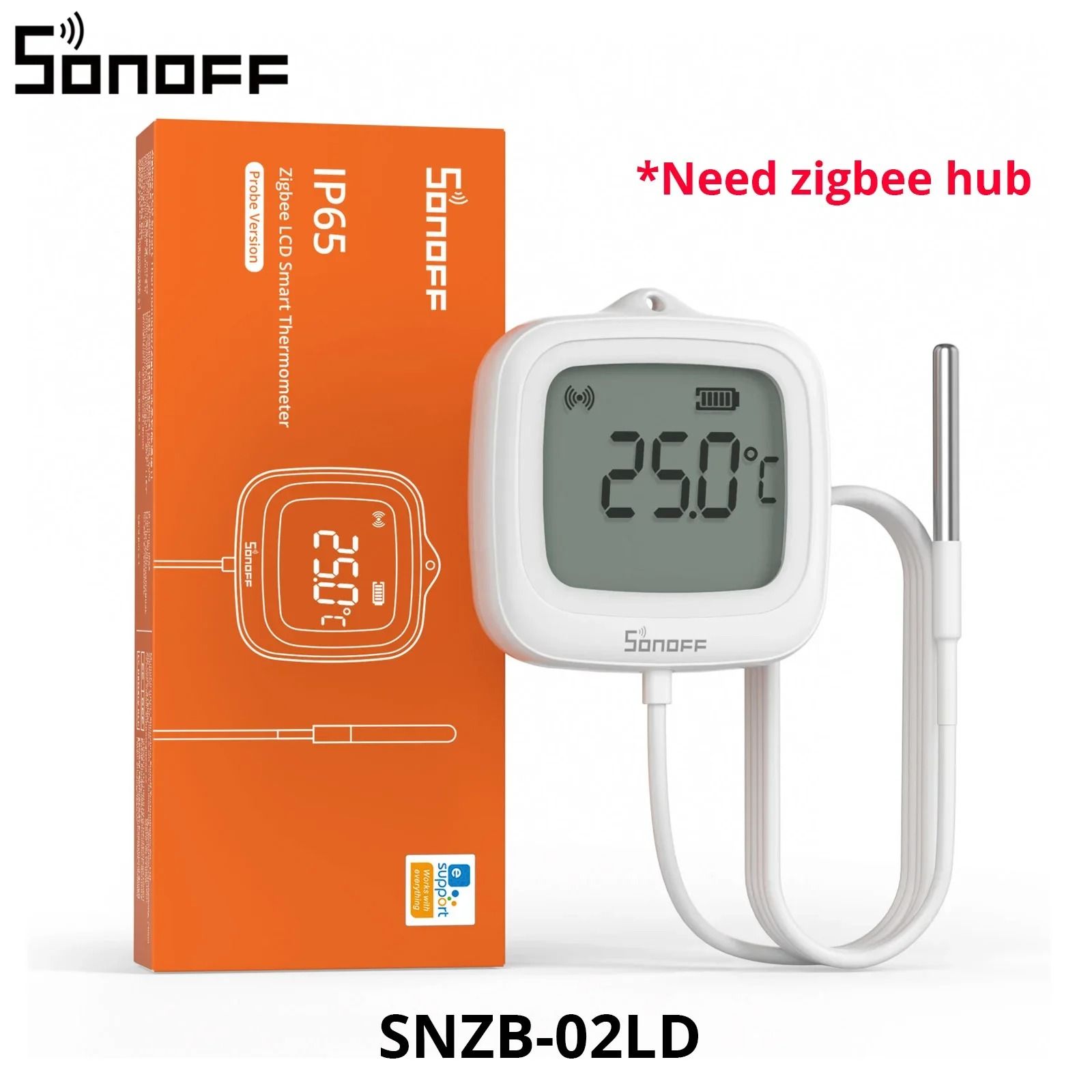 SONOFF SNZB 02LD ZigBee Smart Thermometer with LCD Display and Waterproof Probe