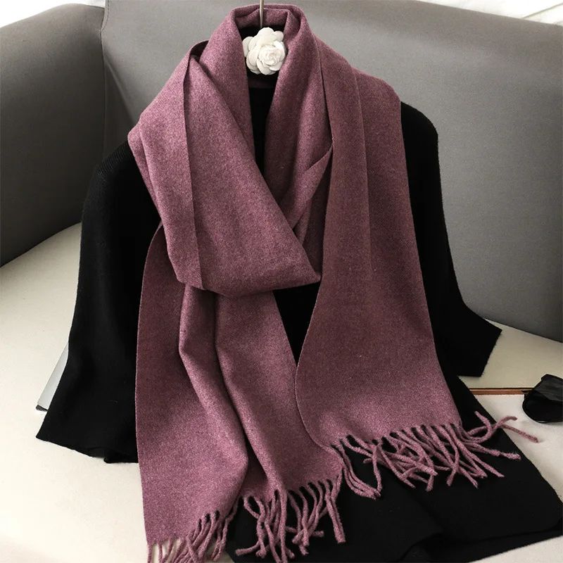 Luxe Winter Cashmere-Feel Women's Scarf Shawl with Tassels