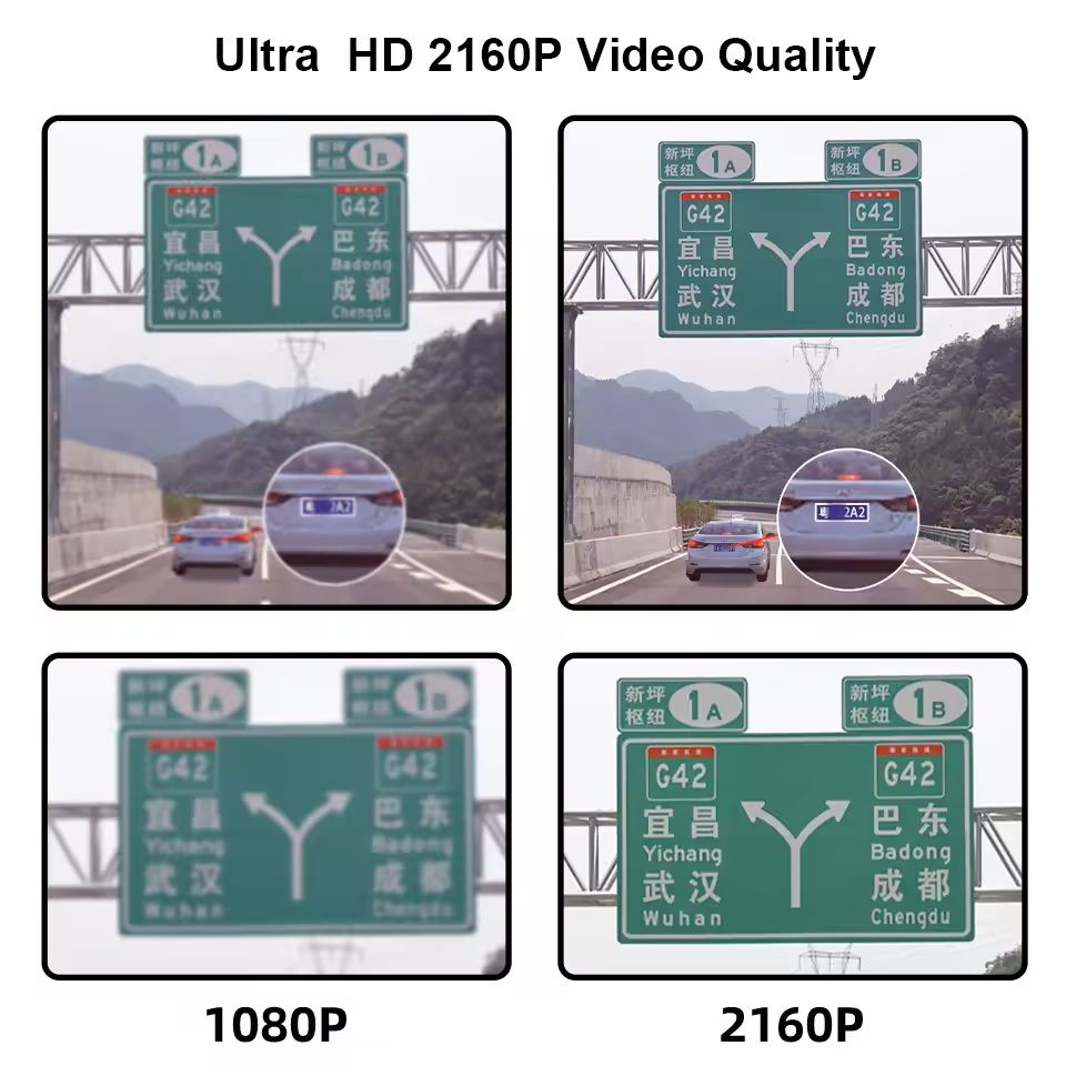 4K Dual Lens Dash Cam with GPS WiFi Night Vision Front and Rear Camera