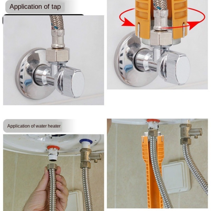 Multi Functional Sanitary Wrench for Faucet & Pipe Installation Red Chrome Plated Tool for Home Plumbing