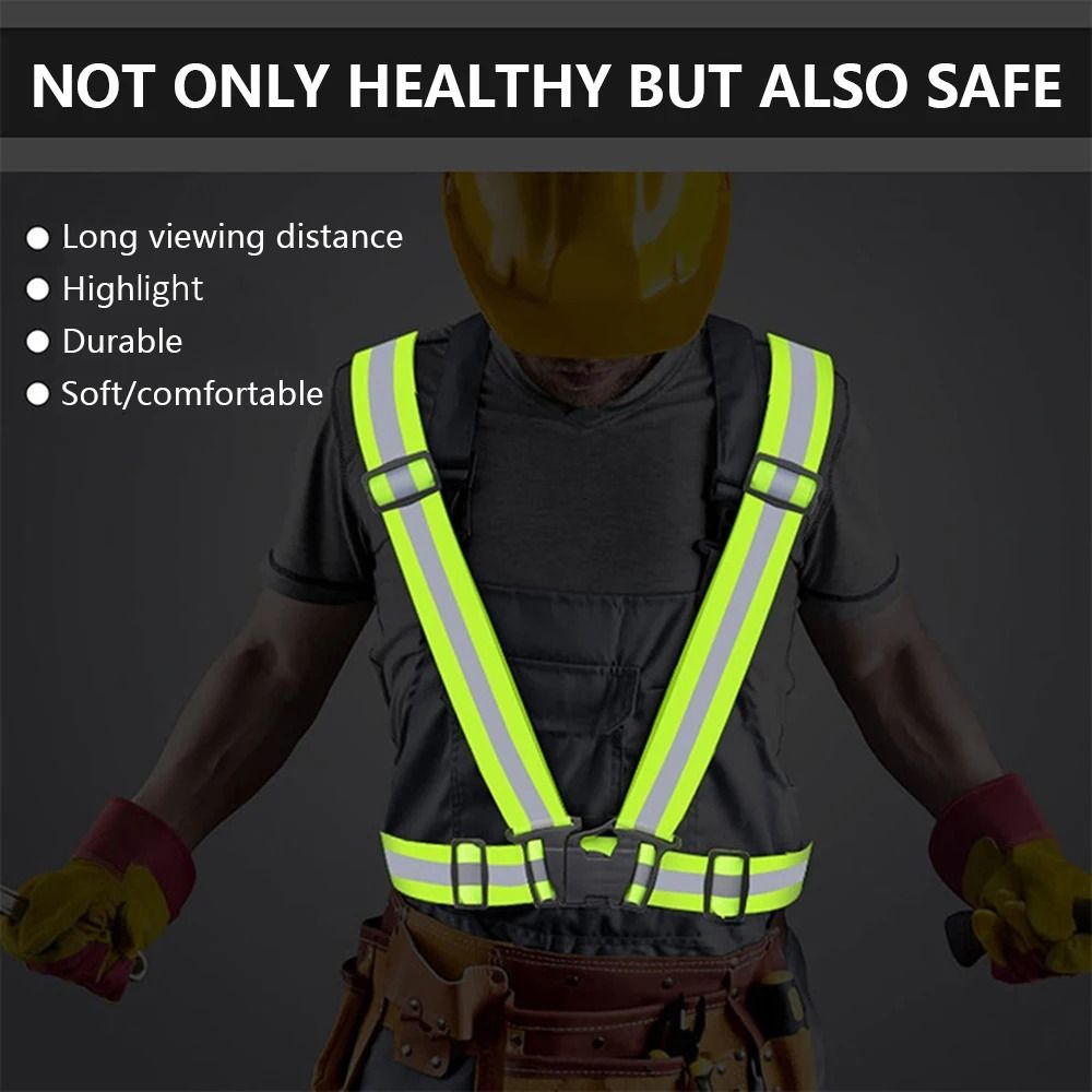 Adjustable Reflective Safety Vest for Cycling Running and Outdoor Activities