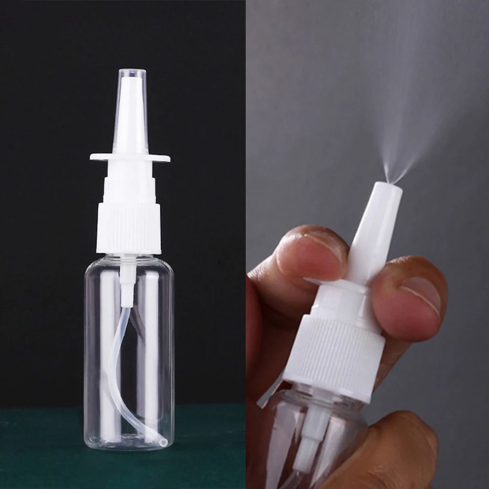 Refillable Plastic Nasal Spray Bottle Set with Pump Mist Nozzle
