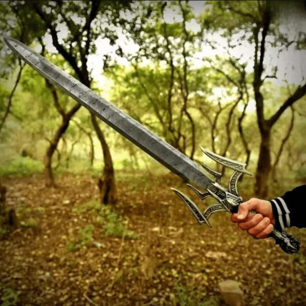 Full Tang Medieval Viking Sword | 39-Inch Hand-Forged High Carbon Steel Norse Longsword with Leather-Wrapped Handle