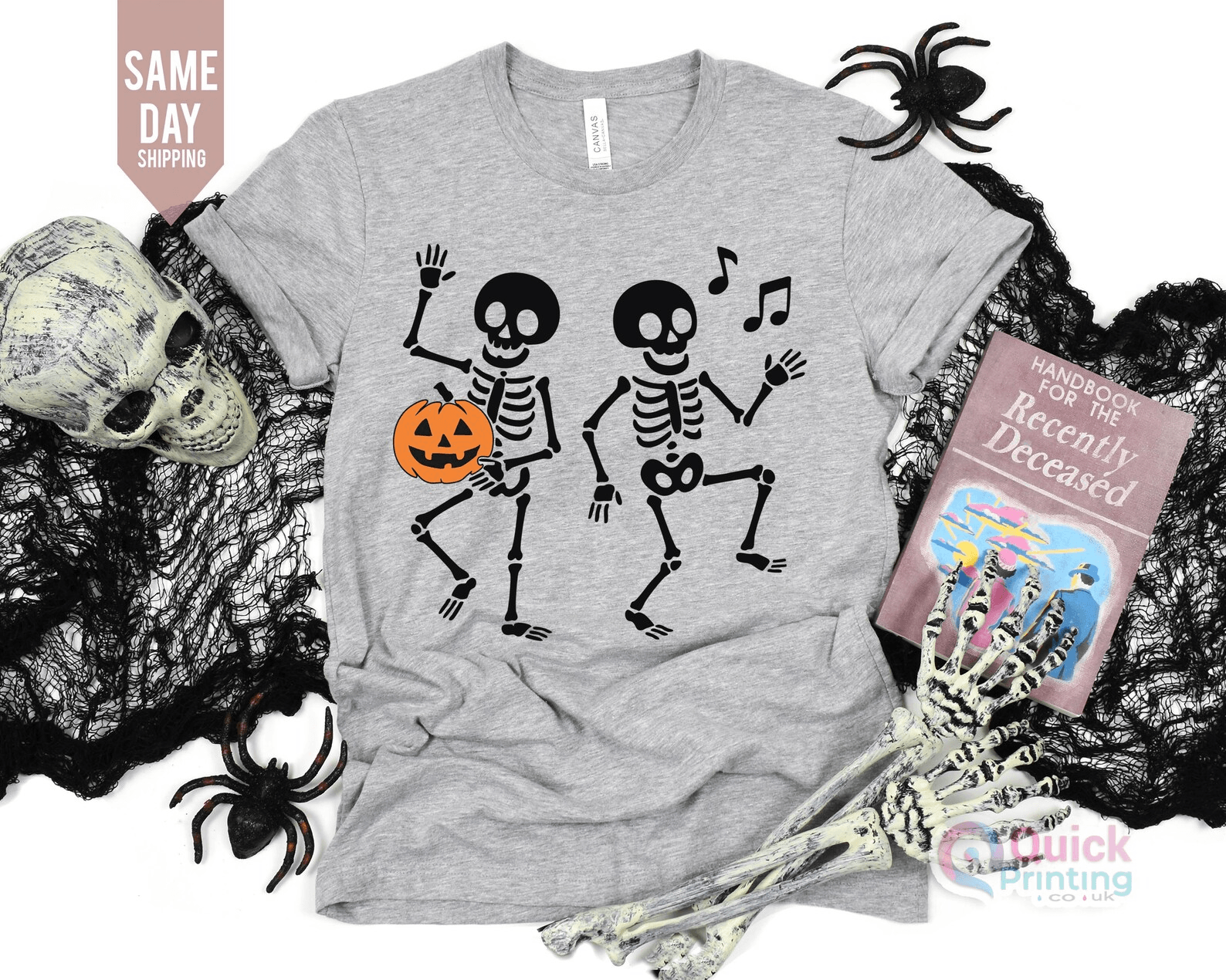 Kids Dancing Skeleton Halloween Shirt – Cute Spooky Skeleton Graphic Tee Soft Cotton Kids Outfit