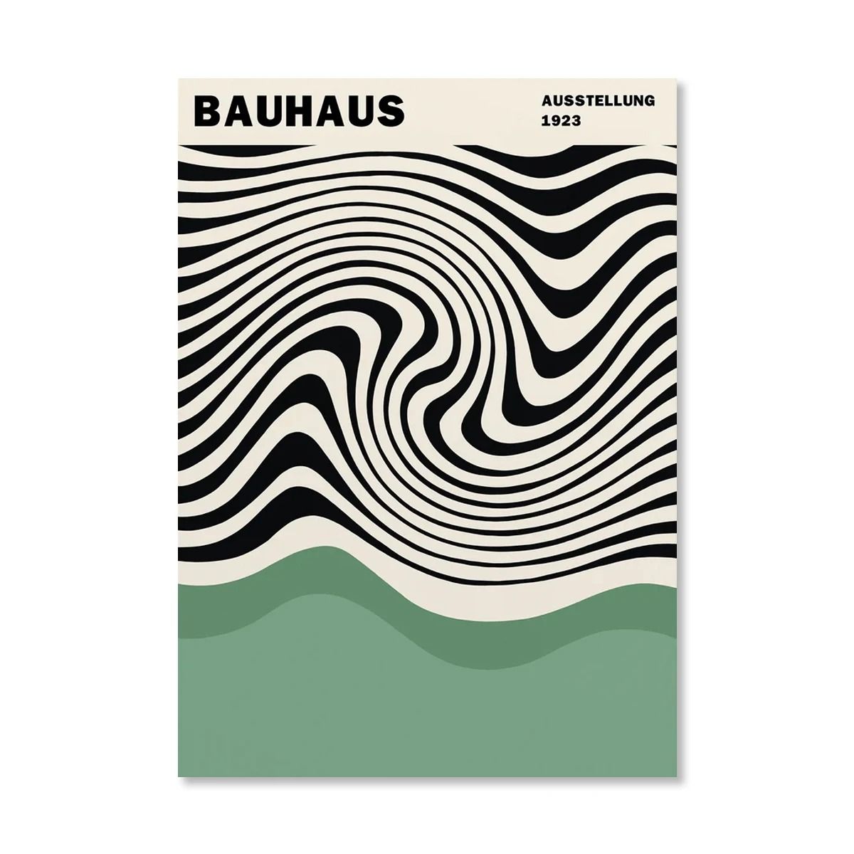 Abstract Orange Bauhaus Geometric Poster | Pop Art Sunrise & Bicycle Wall Art