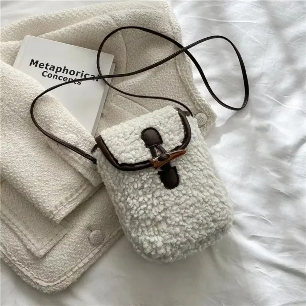 Plush Lambswool Mini Phone Handbag