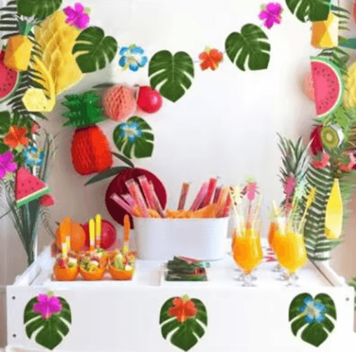12-Piece Tropical Palm Leaves Set Lush Artificial Palm Leaves for Luau & Party Decor