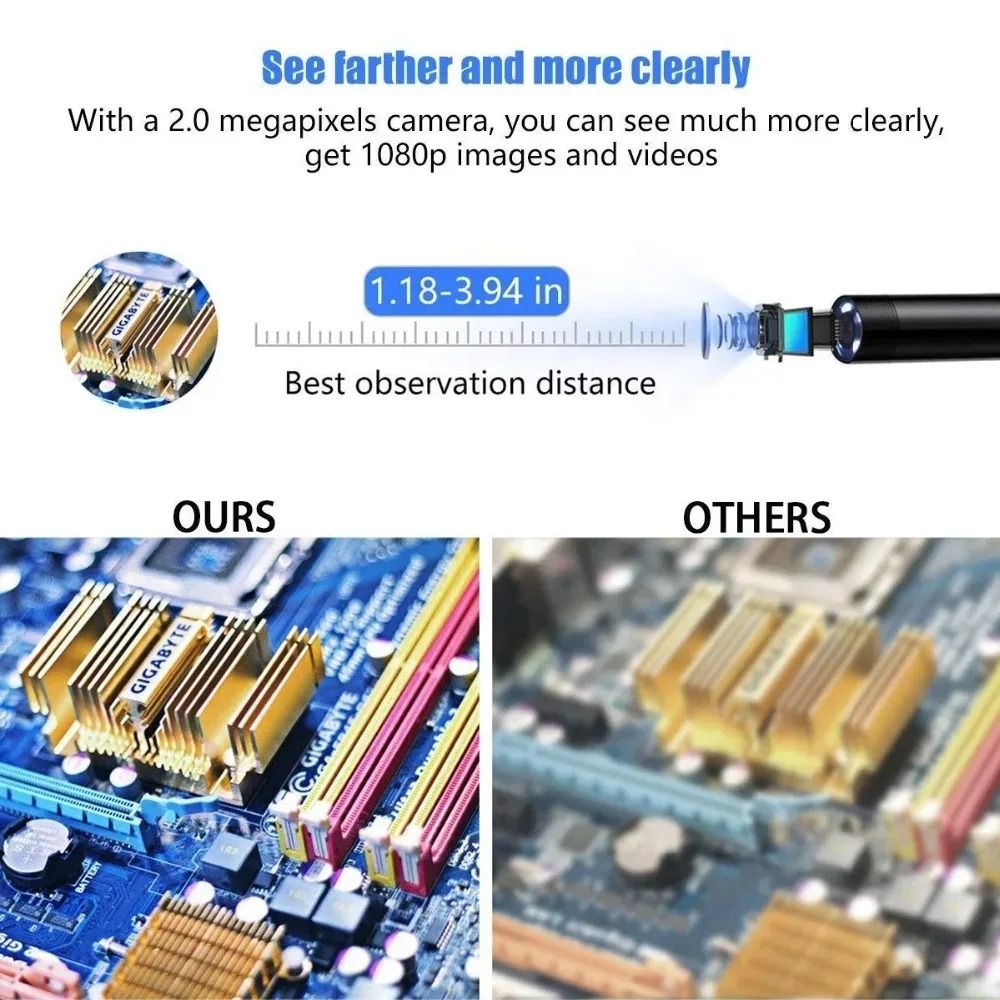 8mm 1080P HD Industrial Endoscope