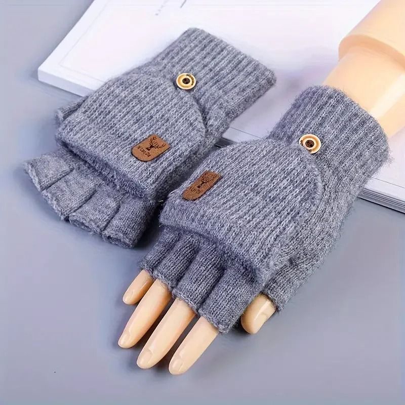 CozyTouch Fingerless Gloves Winter Warm Knitted Touch Screen Half Finger Gloves