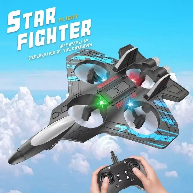 2.4G Remote Control Foam Fighter Plane with LED Lights and Stunt Tumbling
