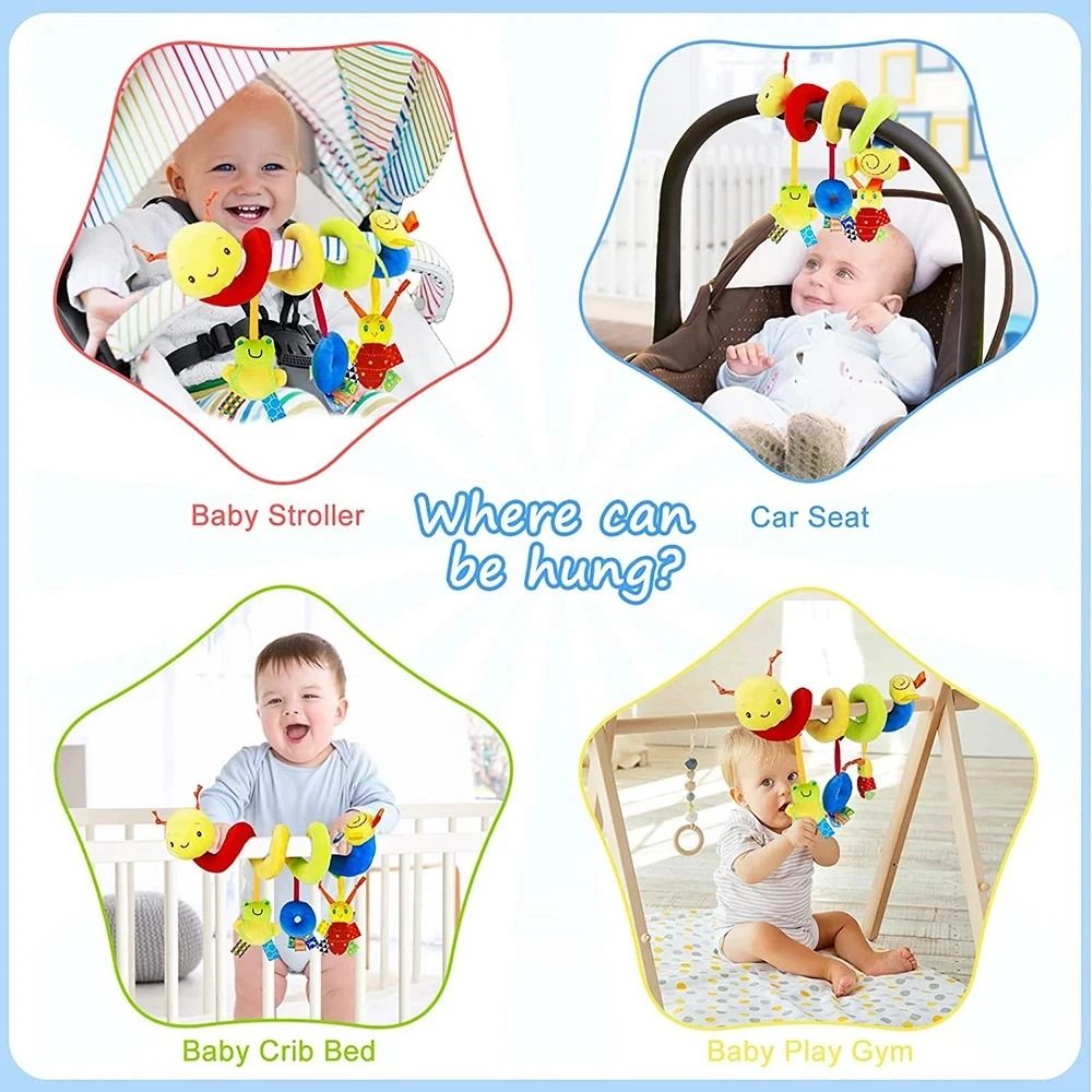 Cute Activity Musical Spiral Crib Stroller Car Seat Travel Hanging Toy