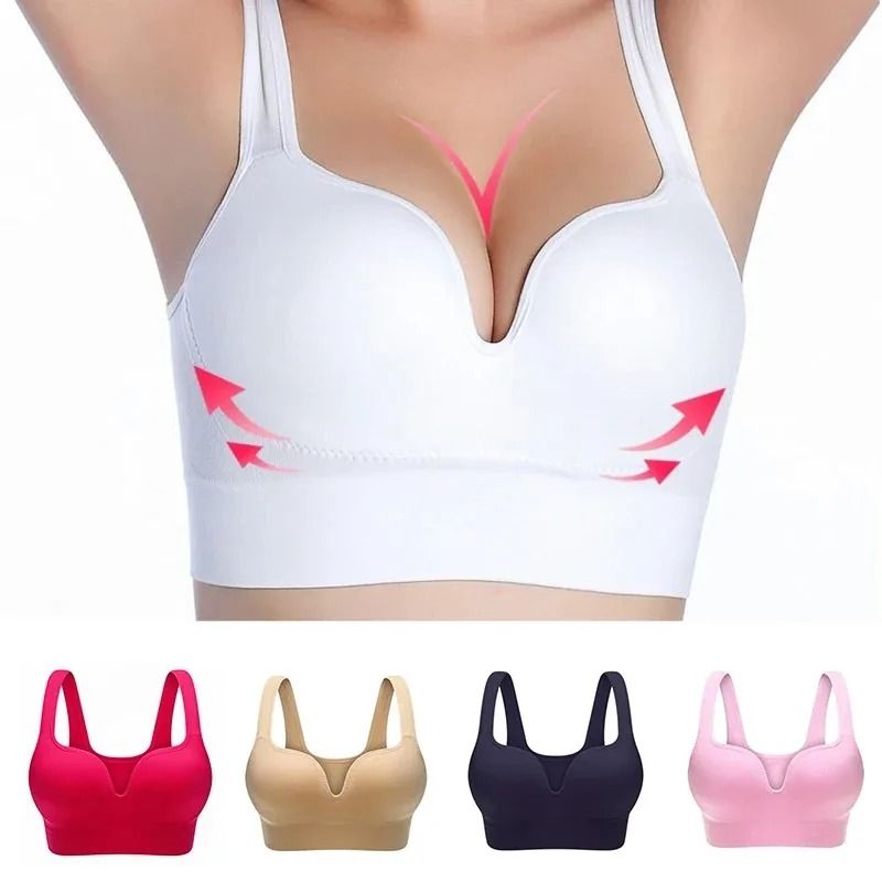 Womens Wireless Sports Bra with Padded Support for Fitness and Running