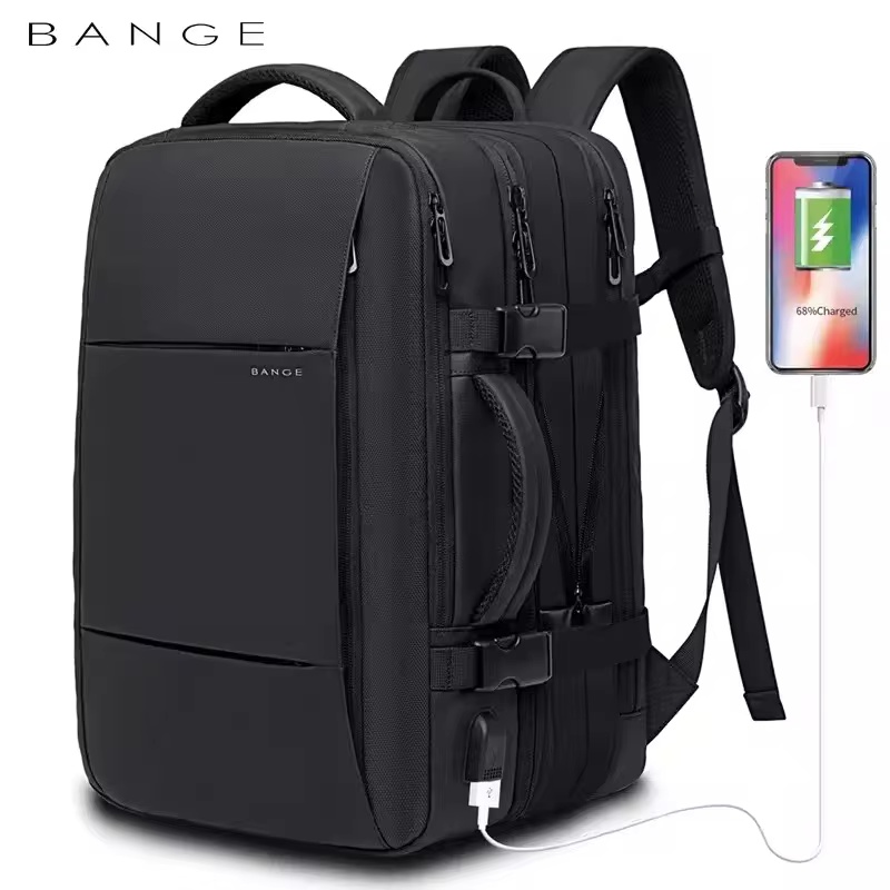 Expandable Waterproof Business & Travel Backpack for Men with USB Charging