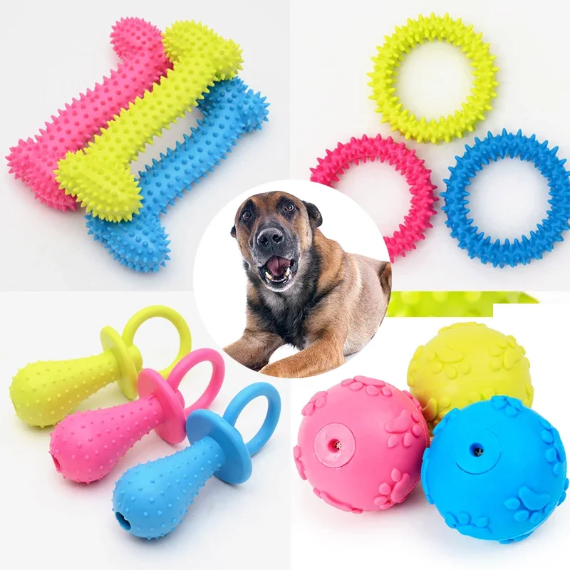 Indestructible Dog Toy for Small Dogs, Teeth Cleaning Chew Toy for Puppie, Durable Rubber Training Teething Pet Supplies