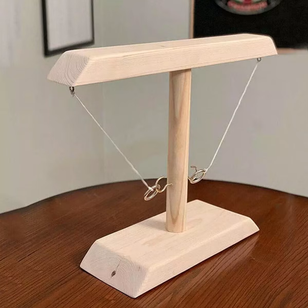 Wooden Ring Hook Tossing Game