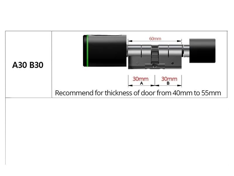 Tuya Bluetooth Smart Cylinder Lock, Fingerprint & IC Card Access, Includes Battery, Easy S1 Replacement Quick Install