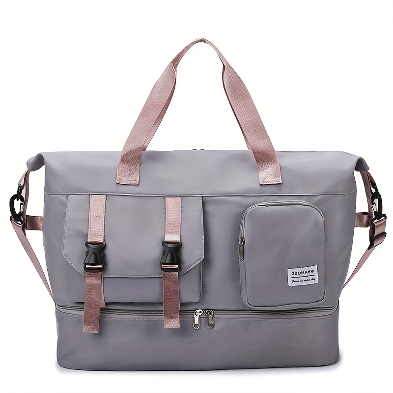 Large Capacity Travel Duffel Bag with Shoe Compartment Durable Gym Tote