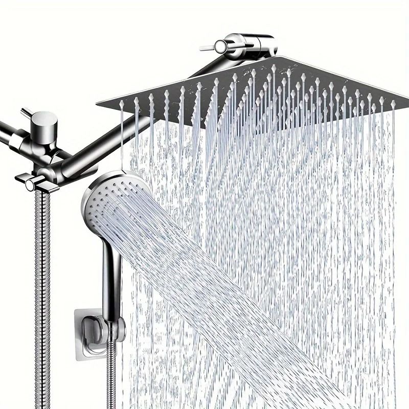 Stainless Steel Pressurized Shower Set with Concealed Mount and Extended Lever Arm
