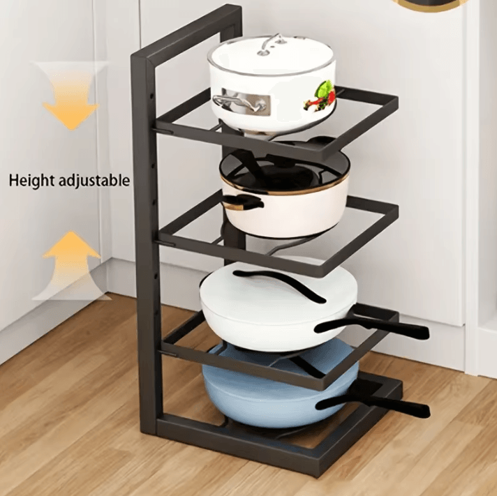Adjustable 3/4-Tier Under Sink Storage Rack – Stainless Steel Cabinet Organizer