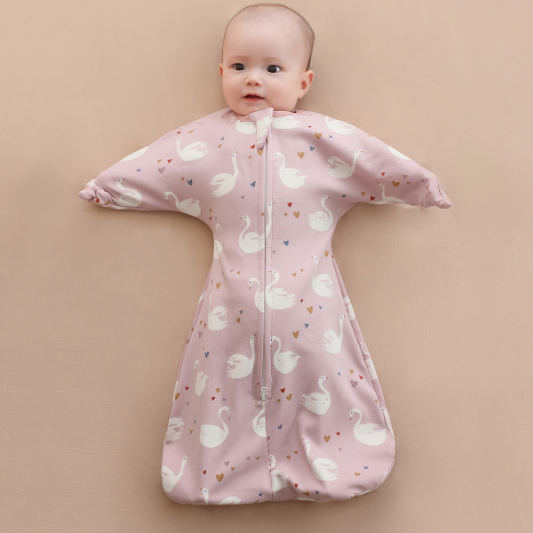 Newborn Baby Cotton Sleeping Bags, Raised Hand Sleepsacks, Anti-startle Cartoon Blankets