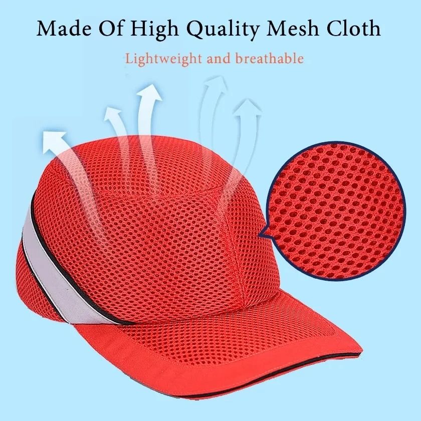 Hi Viz Mesh Bump Cap Baseball Style Safety Helmet