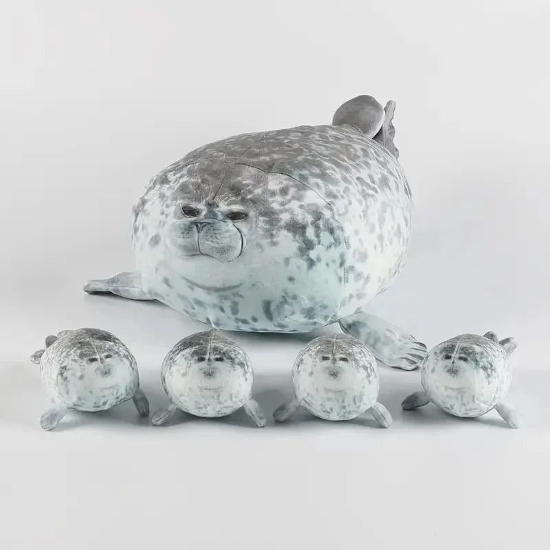 Mother and Son Seal Plush Toy Set with Zipper Design 40 Inch