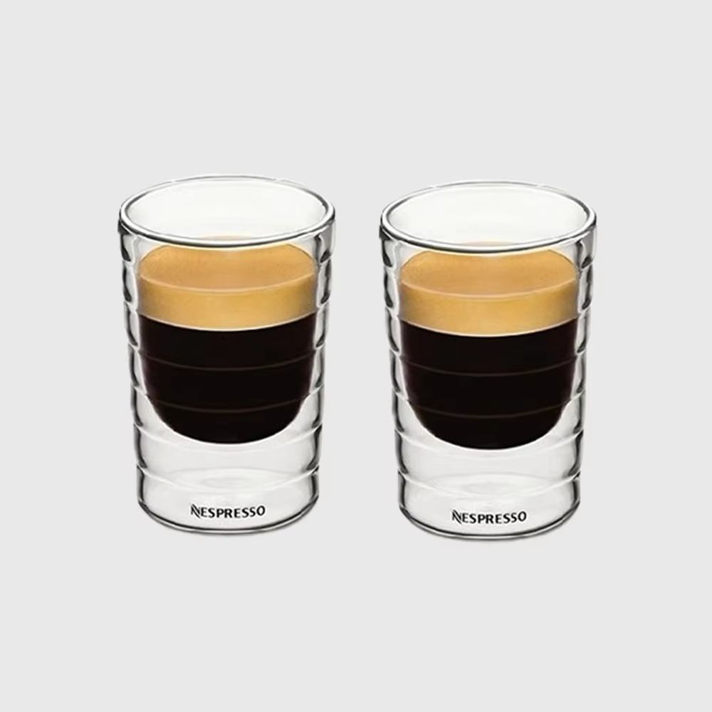 Nespresso Double Wall Glass Coffee Mug – Heat Resistant Transparent Tea & Coffee Cup